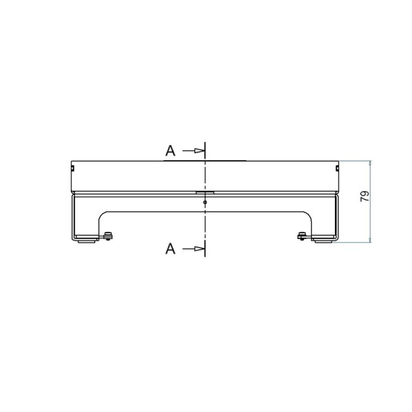 Produktbild UBD 264 251  -  Unterflur-Bodendose UBD 260 inkl. Deckel mit Kante, geschlossen, 25mm Vertiefung und 1 Schnurauslass